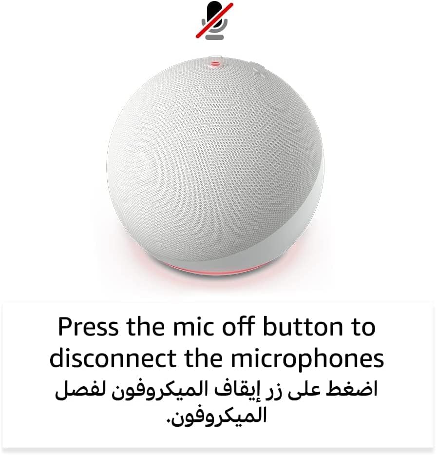 Echo Dot (5th Gen) | smart bluetooth speaker with vibrant sound and Alexa | Use your voice to control smart home devices, play the Quran or music, and more (speaks English & Khaleeji)