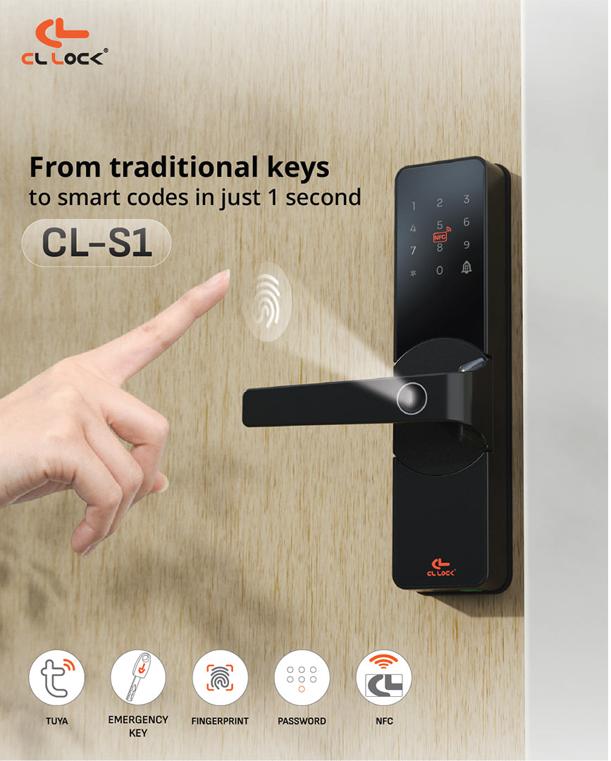 CL-S SERIES | Wi-Fi Tuya App Semi auto Small digital door lock with 304 Stainless steel Lockcase Dustproof & Waterproof (IP67)