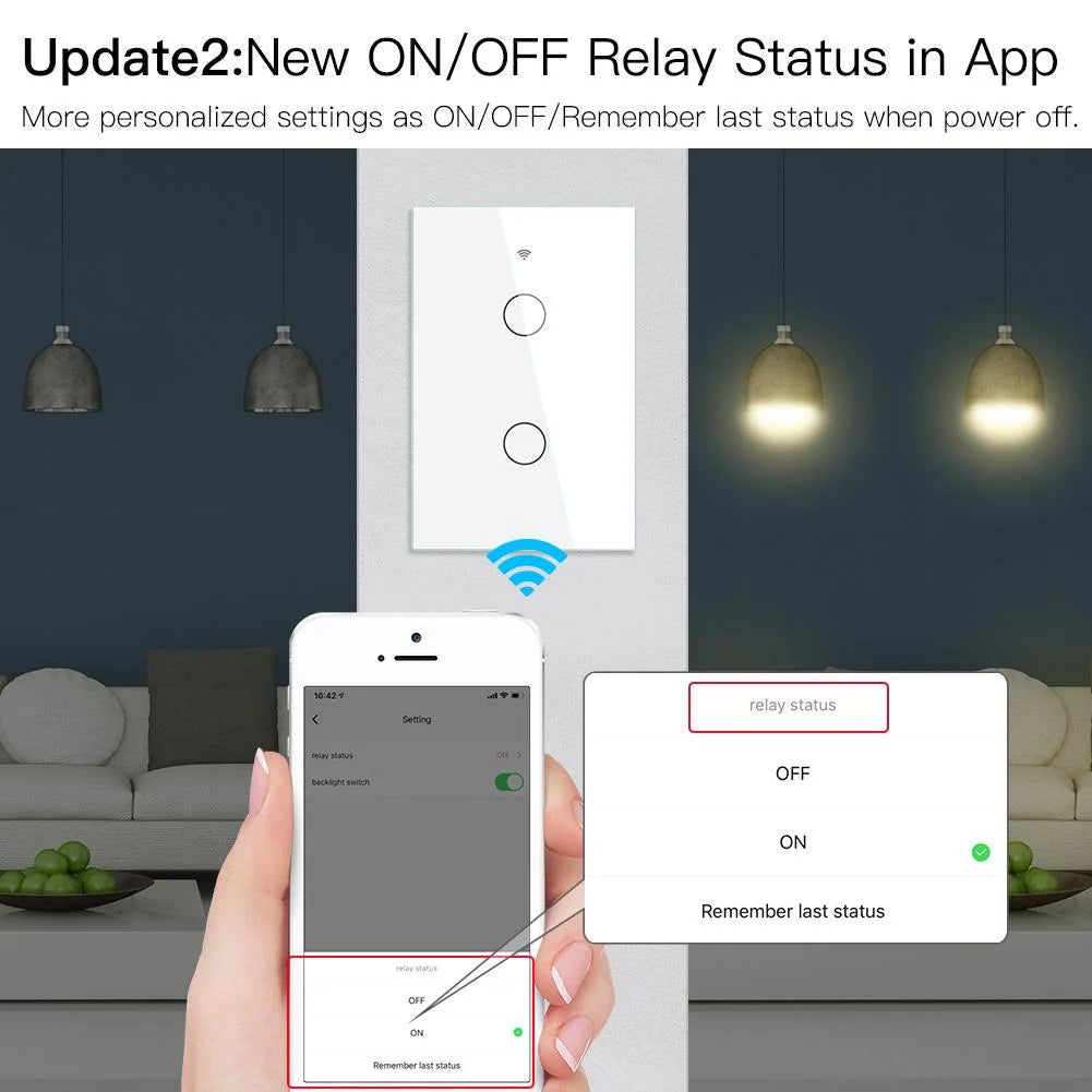Tuya Wi-Fi Smart Touch Light Switch US Standard