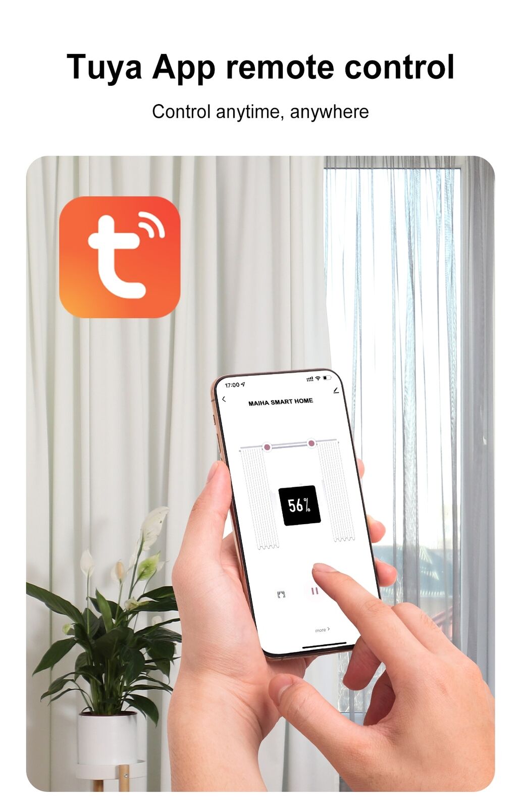Tuya electric smart curtain motor Wireless Remote Control & Voice Control