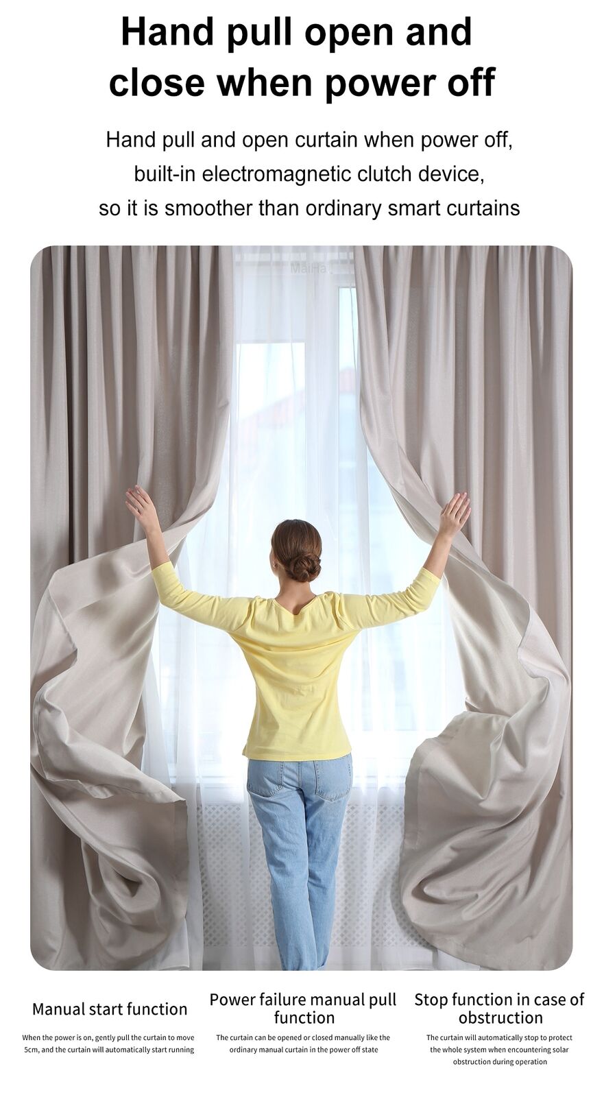 Tuya electric smart curtain motor Wireless Remote Control & Voice Control