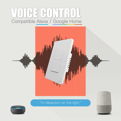 WiFi 4 Gang Smart Light Switch, Alexa Google APP Remote Light Switching