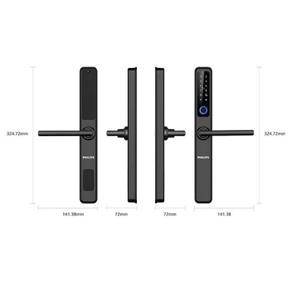 Philips DDL608-5HWS Smart Lever Lock For Narrow Frames