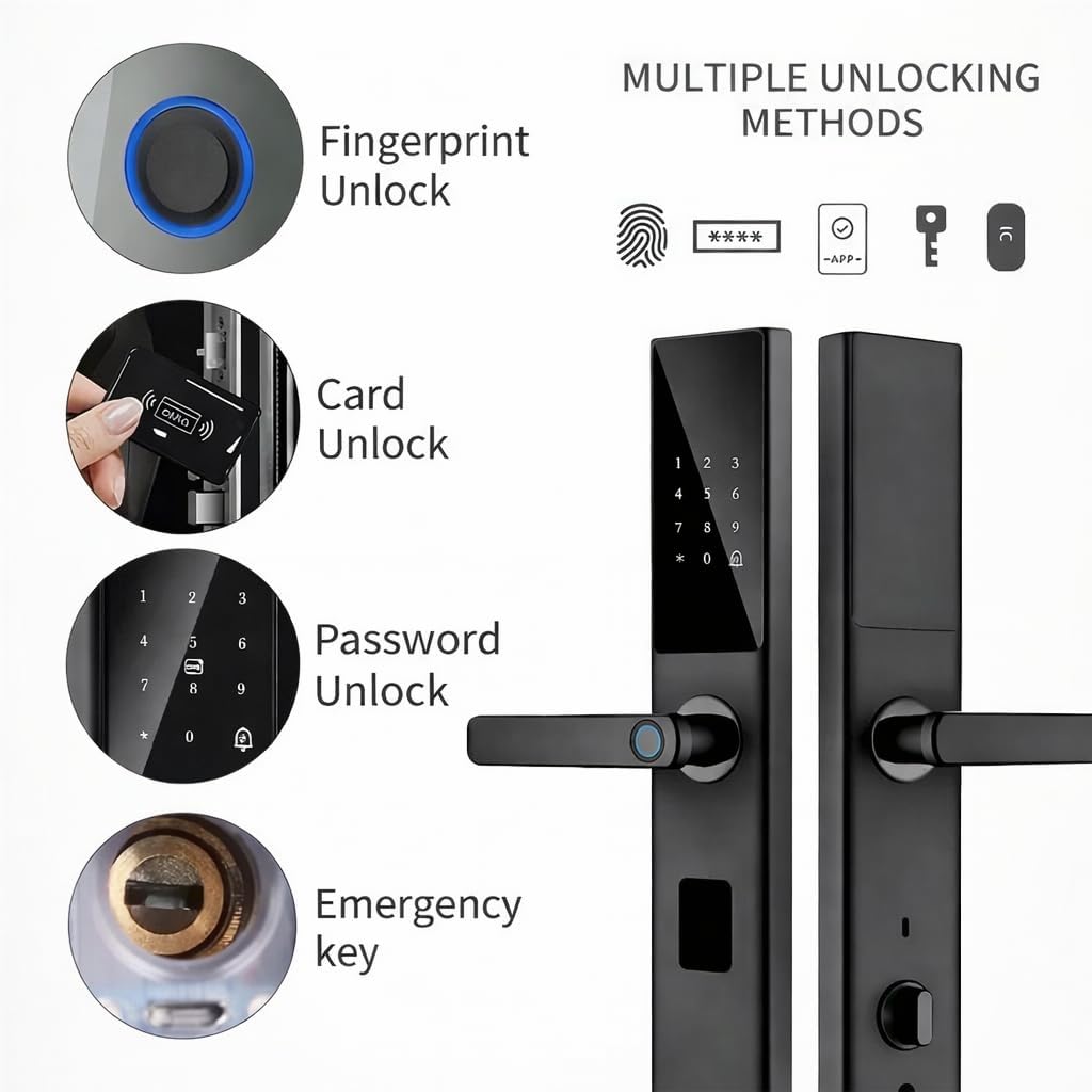 FW01 Smart Door Lock, Wi-Fi Smart Door Lock Works On Tuya App
