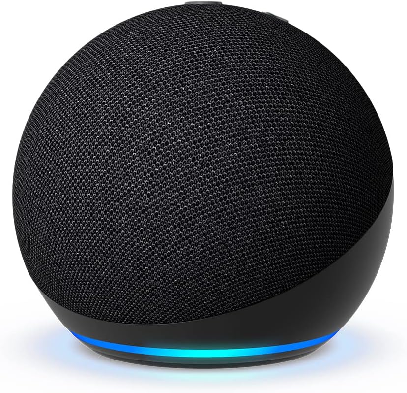 Echo Dot (5th Gen) | smart bluetooth speaker with vibrant sound and Alexa | Use your voice to control smart home devices, play the Quran or music, and more (speaks English & Khaleeji)