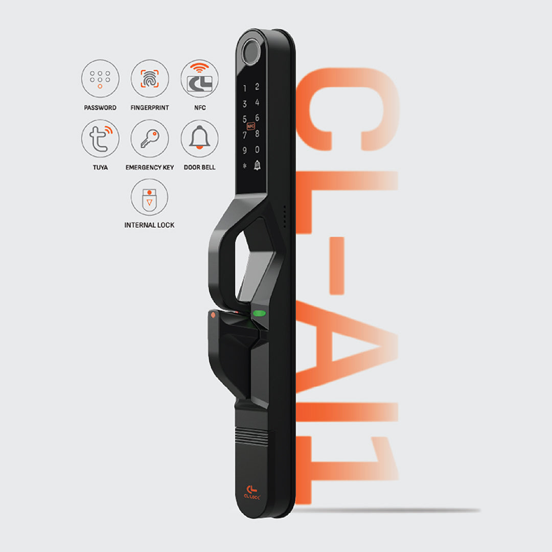 CL-Al1 | Wi-Fi Tuya App Aluminium digital door lock with 304 Stainless steel Lockcase For Sliding & Swing Doors Dustproof & Waterproof (IP67)