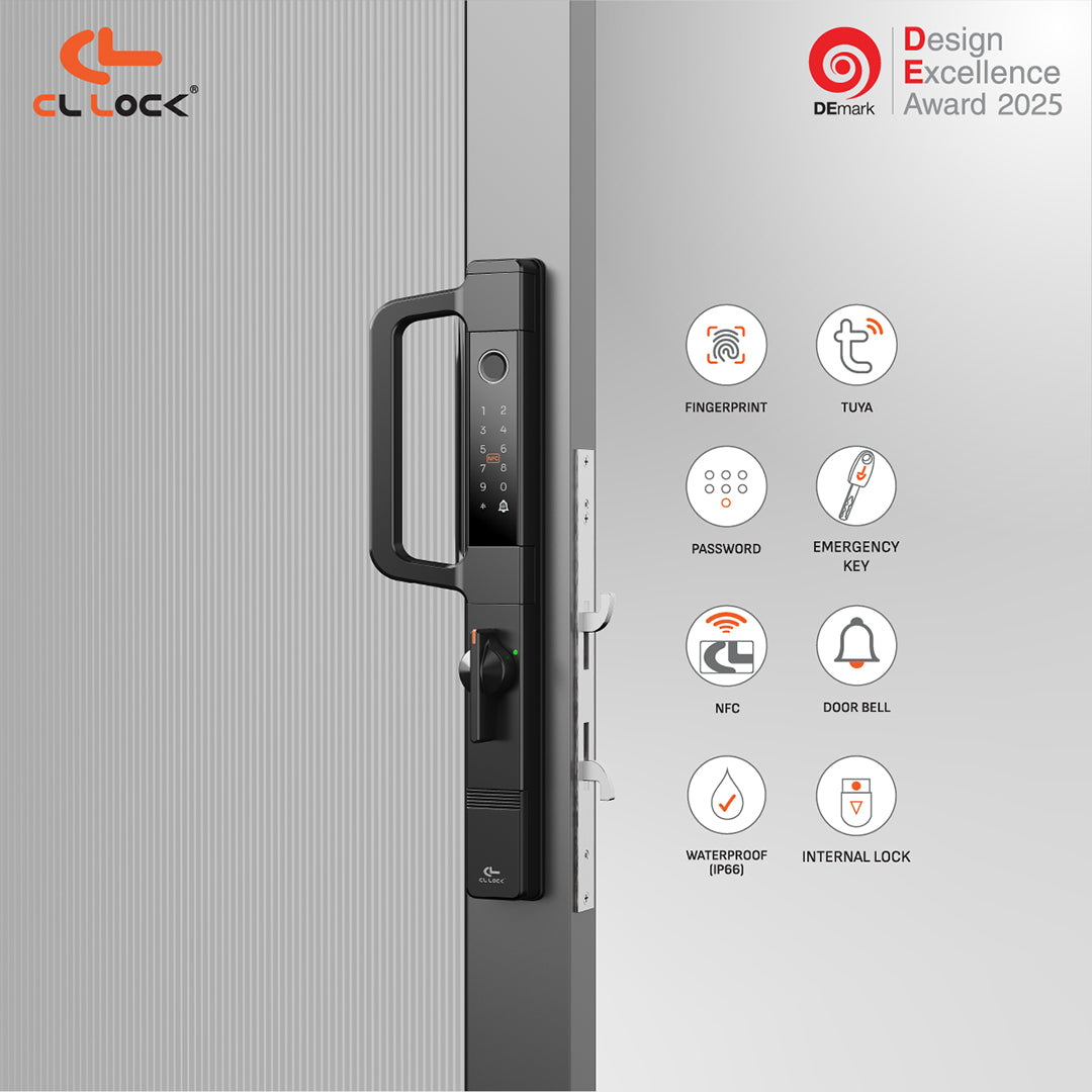 CL-AI2 | Wi-Fi Tuya App Aluminium digital door lock with 304 Stainless steel Lockcase For Sliding & Swing Doors Dustproof & Waterproof (IP67)