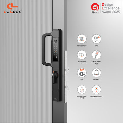 CL-AI2 | Wi-Fi Tuya App Aluminium digital door lock with 304 Stainless steel Lockcase For Sliding & Swing Doors Dustproof & Waterproof (IP67)