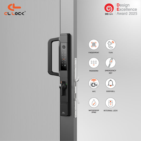 CL-AI2 | Wi-Fi Tuya App Aluminium digital door lock with 304 Stainless steel Lockcase For Sliding & Swing Doors Dustproof & Waterproof (IP67)