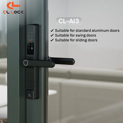 CL-AI3 | Wi-Fi Tuya App Aluminium digital door lock with 304 Stainless steel Lockcase For Sliding & Swing Doors Dustproof & Waterproof (IP67)