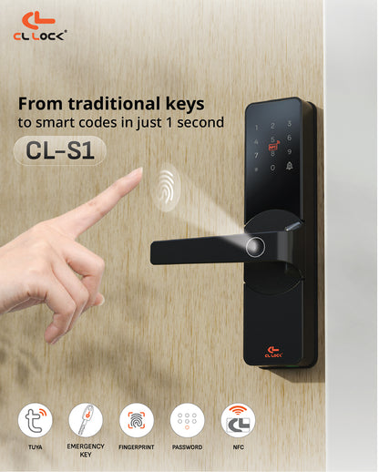 CL-S SERIES | Wi-Fi Tuya App Semi auto Small digital door lock with 304 Stainless steel Lockcase Dustproof & Waterproof (IP67)