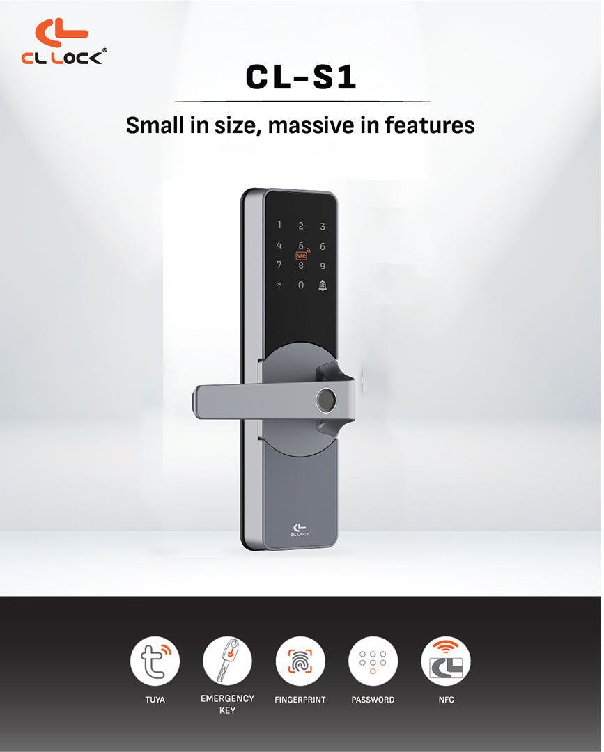 CL-S SERIES | Wi-Fi Tuya App Semi auto Small digital door lock with 304 Stainless steel Lockcase Dustproof & Waterproof (IP67)