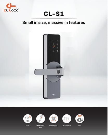 CL-S SERIES | Wi-Fi Tuya App Semi auto Small digital door lock with 304 Stainless steel Lockcase Dustproof & Waterproof (IP67)
