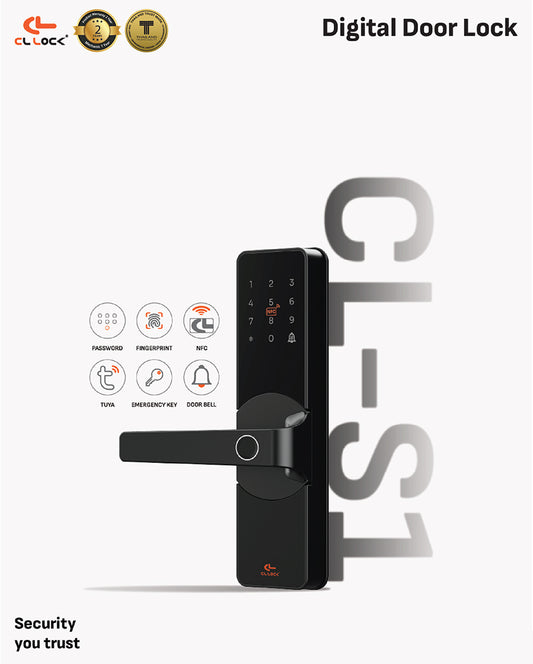 CL-S SERIES | Wi-Fi Tuya App Semi auto Small digital door lock with 304 Stainless steel Lockcase Dustproof & Waterproof (IP67)