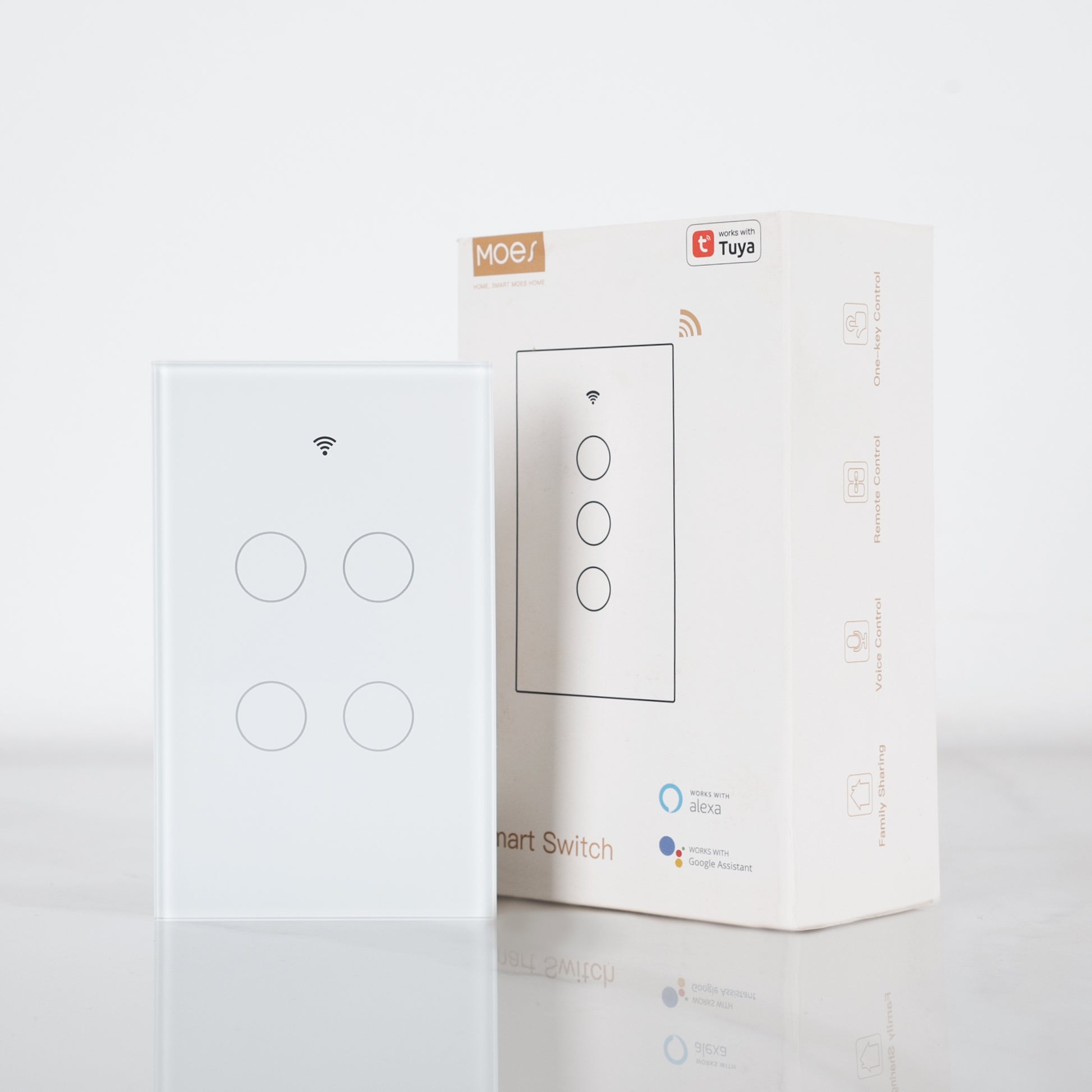 Moes Touch Smart Switch 4 Gang, WiFi Wall Touch Switch