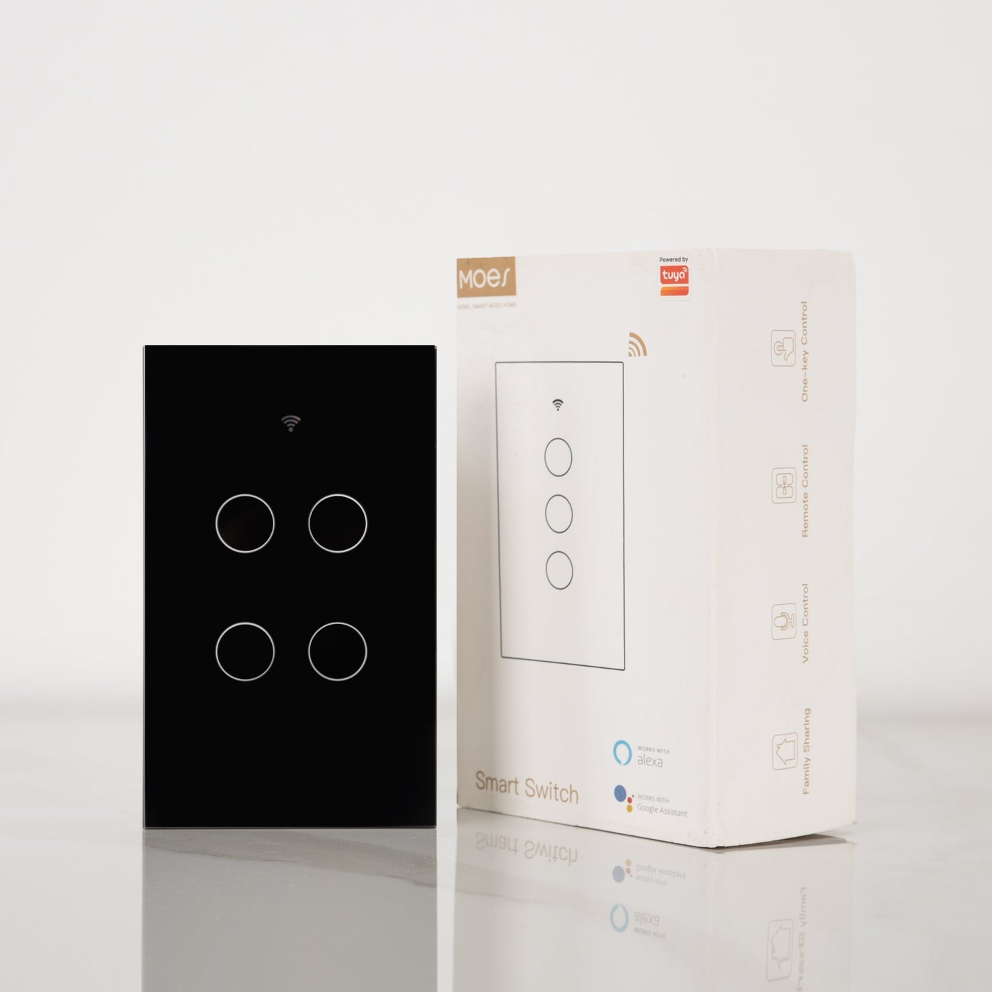 Moes Touch Smart Switch 4 Gang, WiFi Wall Touch Switch