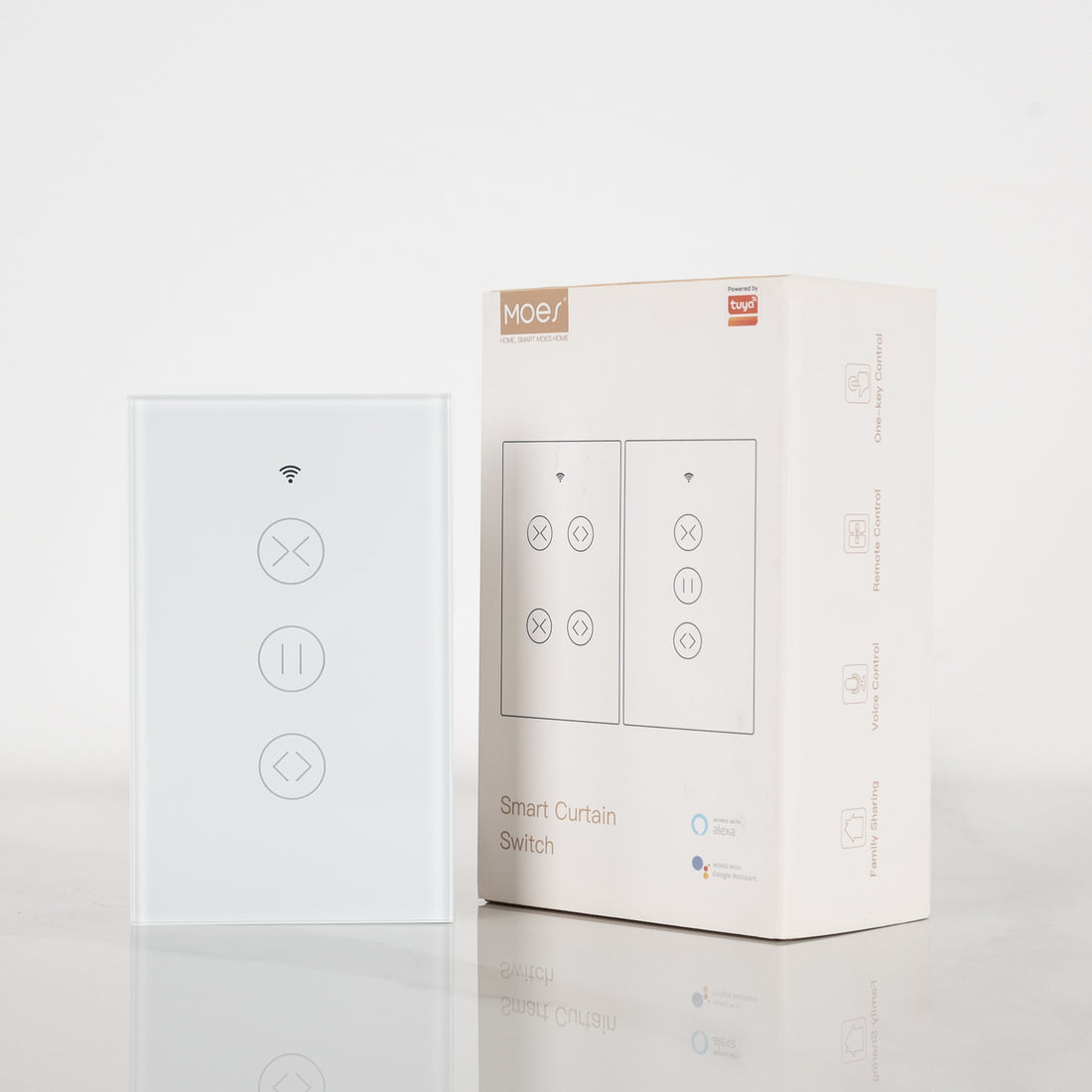 Moes 1 Gang Shutter/Curtain Smart Switch with Remote and Voice Control ...