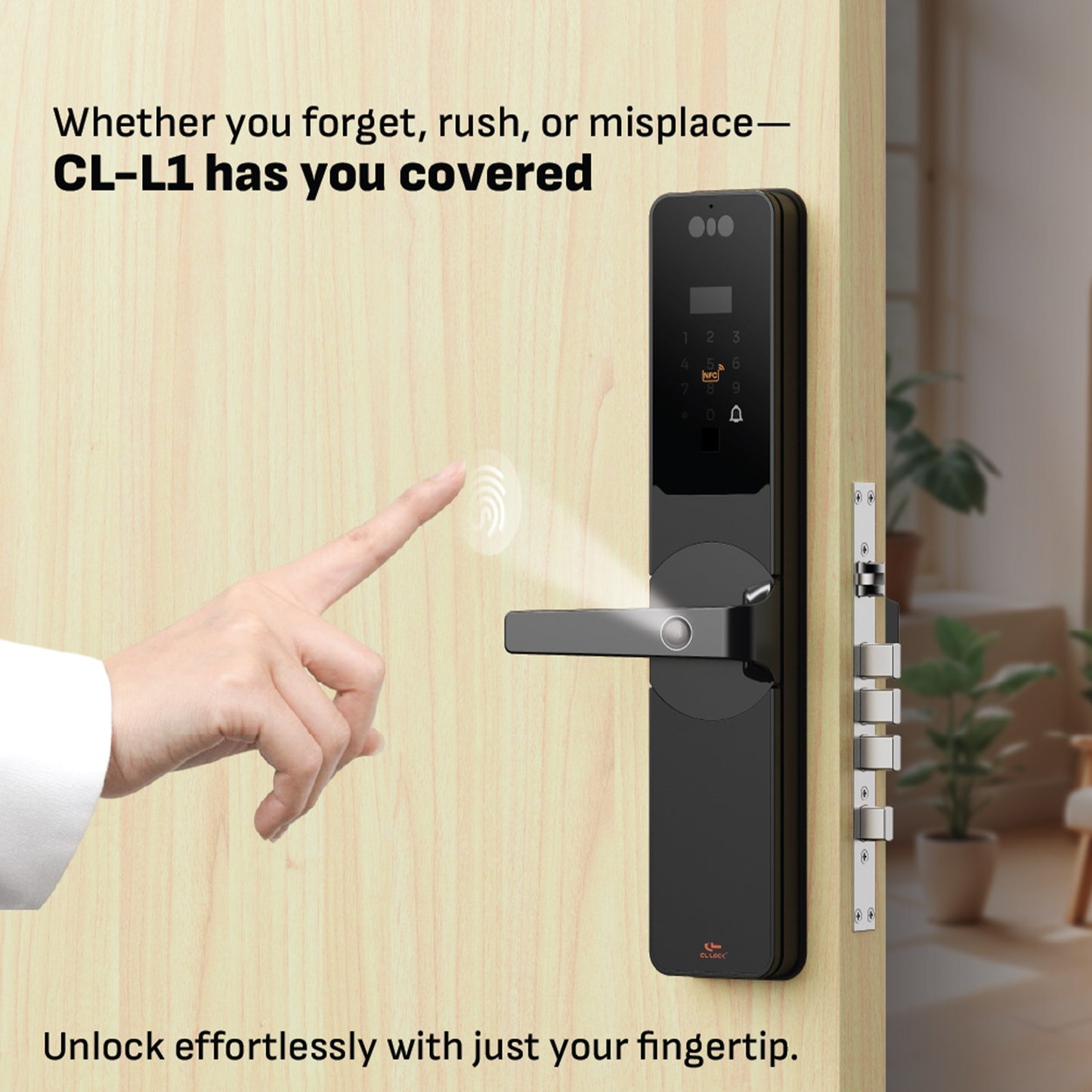 CL-L1 | Wi-Fi Tuya App Semi Auto Large digital door lock with 304 Stainless steel Lockcase Dustproof & Waterproof (IP67)