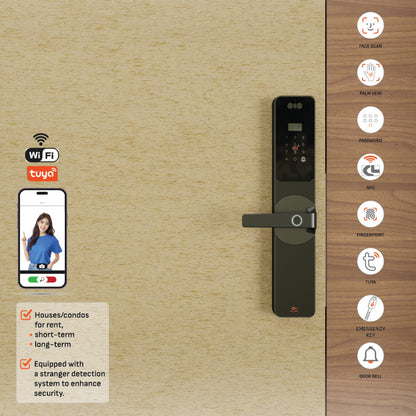 CL-L1 | Wi-Fi Tuya App Semi Auto Large digital door lock with 304 Stainless steel Lockcase Dustproof & Waterproof (IP67)