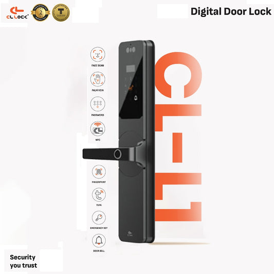 CL-L1 | Wi-Fi Tuya App Semi Auto Large digital door lock with 304 Stainless steel Lockcase Dustproof & Waterproof (IP67)