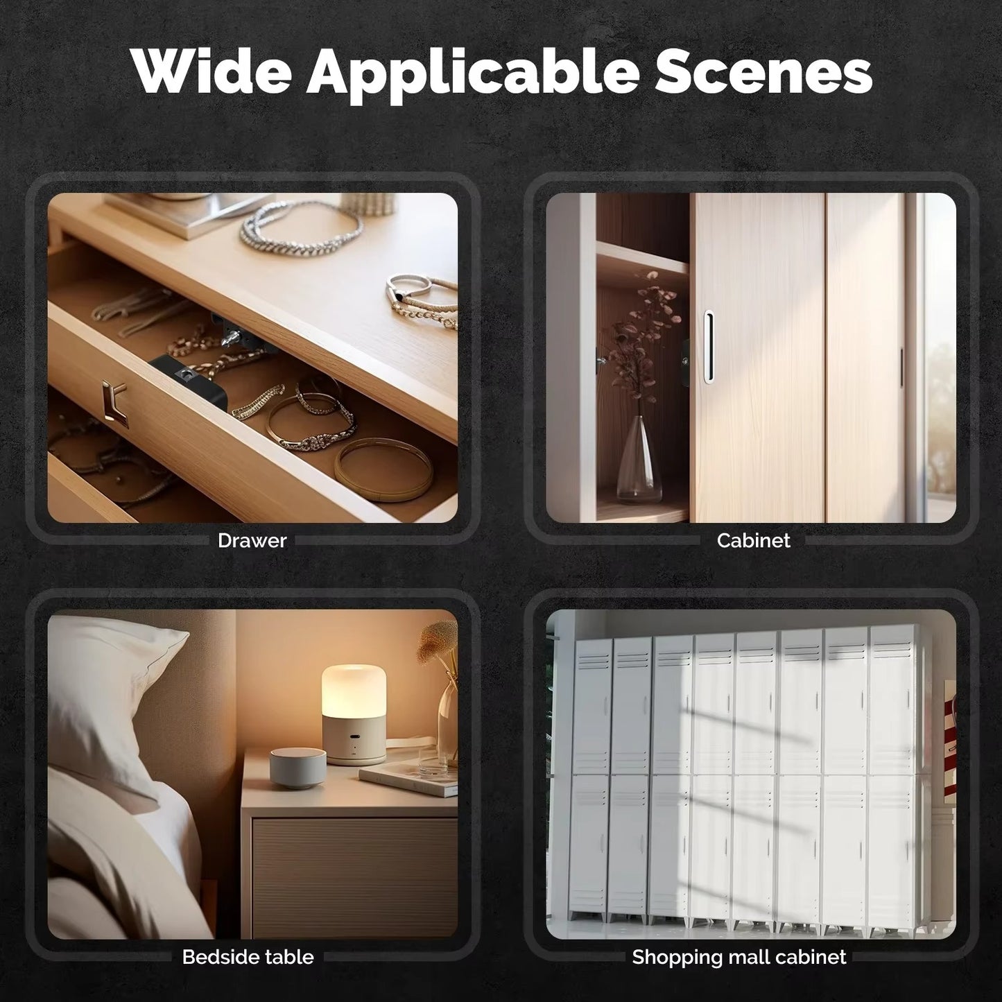 Moes Smart Lock Bluetooth Tuya-Compatible Keyless IC Card Unlock App Remote Control for Wood Cabinet Door Drawer Furniture