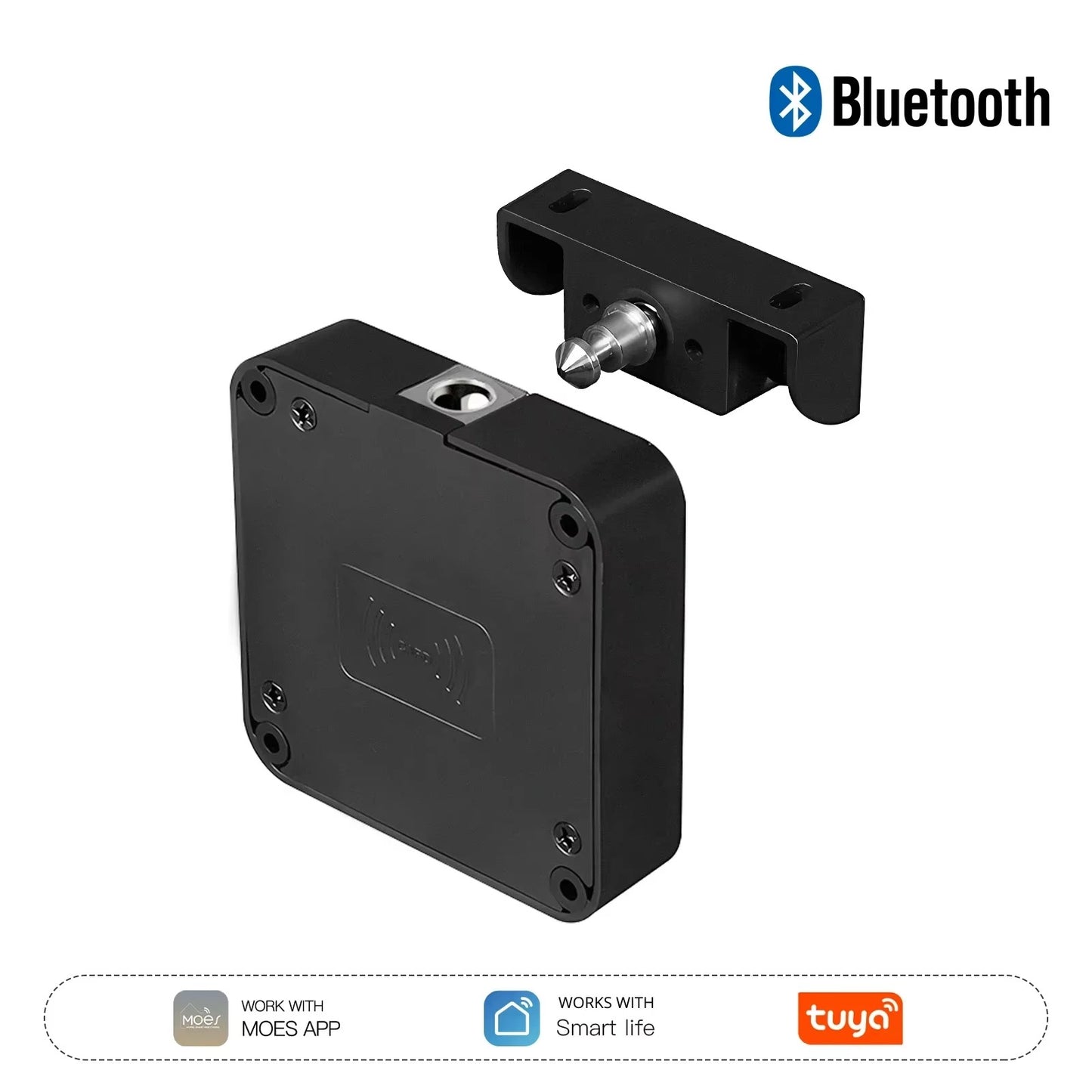 Moes Smart Lock Bluetooth Tuya-Compatible Keyless IC Card Unlock App Remote Control for Wood Cabinet Door Drawer Furniture