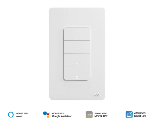 WiFi 4 Gang Smart Light Switch, Alexa Google APP Remote Light Switching
