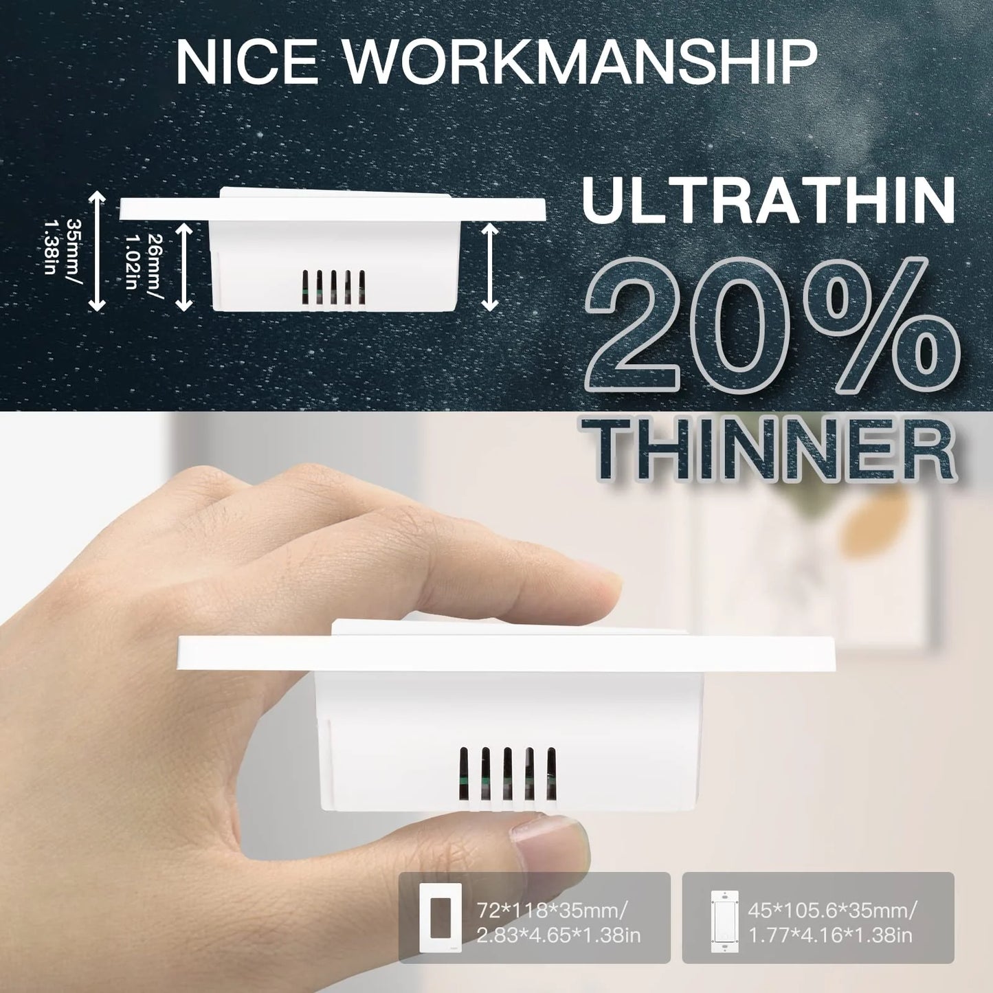 MOES Star Ring 2nd Generation Smart Single Pole 3 Way WIFI Switch