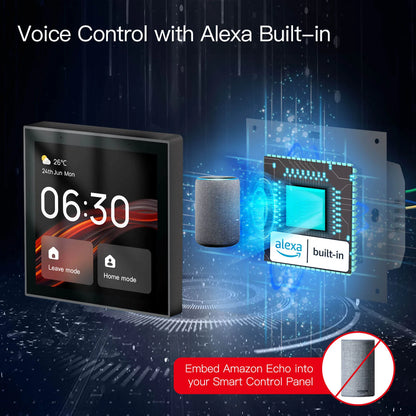 Tuya Wifi 4 Inch Smart Touch Screen Center Control Panel with Voice Control Alexa Built-in ZigBee Gateway Built-in