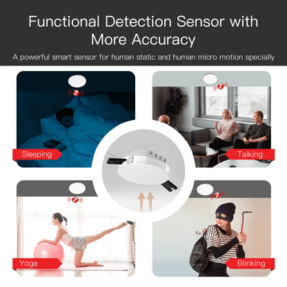 Wifi Smart Human Presence Detector PIR mm Wave Radar Detection Sensor Ceiling Mount